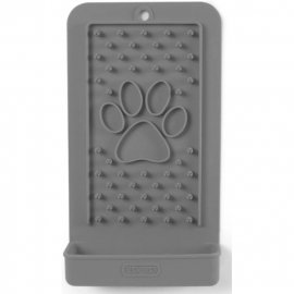 Dexas Snack & Distract - Silicone Licking Mat силиконовый коврик для лакомства и лизания вертикальный, светло-серый