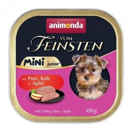 Animonda Vom Feinsten Mini Junior Turkey, Veal & Apple вологий корм для цуценят дрібних порід ІНДИЧКА, ТЕЛЯТИНА та ЯБЛУКА