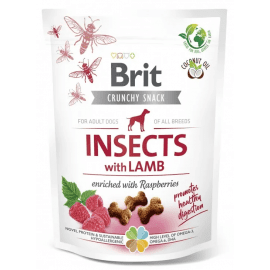 Brit Care Dog Crunchy Cracker Insects, Lamb & Raspberries лакомство для здорового пищеварения собак НАСЕКОМЫЕ, ЯГНЕНОК и МАЛИНА
