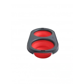 Dexas COLLAPSIBLE PET FEEDER миска подвійна для собак та кішок, червоний