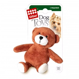 GiGwi (Гігві) Plush Dog Toys ВЕДМІДЬ іграшка для собак з пищалкою, 9 см