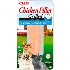 Inaba Cat Grilled Chicken Fillet in Scallop Broth ласощі для котів КУРЯЧЕ ФІЛЕ В БУЛЬЙОНІ З МОРСЬКИХ ГРЕБІНЦІВ