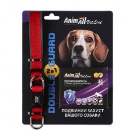 AnimAll VetLine Double Guard комплект ошейник с противопаразитарной лентой для собак, красный