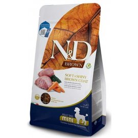 Farmina (Фармина) N&D Grain Free Brown Lamb Adult Mini корм для собак мелких пород с коричневой шерстью ЯГНЕНОК, СПИРУЛИНА