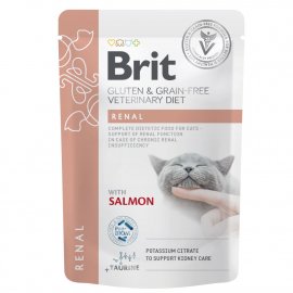 Brit Veterinary Diets Cat Grain Free Renal Salmon консерви для котів з хронічною нирковою недостатністю ЛОСОСЬ
