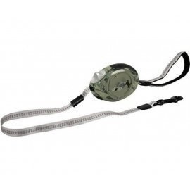 Flamingo (Фламінго) DogxToGo Belt Glassy повідець рулетка для собак - СВІТЛОВІДБИВНА СТРІЧКА, сірий