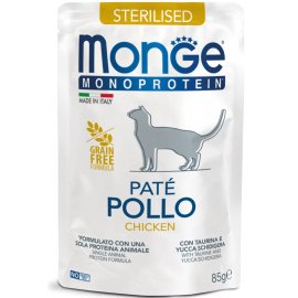 Monge Cat Monoprotein Sterilised Chicken монопротеиновый влажный корм для стерилизованных кошек КУРИЦА, пауч