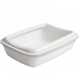 AnimAll Туалет для кошек с высоким бортом и лопаткой, белый