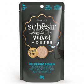 Schesir (Шезір) After Dark Velvet Mousse Chicken with Quail Egg консерви для кішок КУРКА З ПЕРЕПЕЛИНИМ ЯЙЦЕМ мус