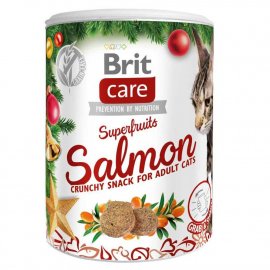 Brit Care Adult Cats Superfruits Snack Christmas Salmon різдвяні ласощі для кішок ЛОСОСЬ та ОБЛІПИХА