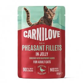 Carnilove Jelly Pheasant with Raspberry Leaves вологий корм для котів, шматочки в желе ФАЗАН та ЛИСТЯ МАЛИНИ