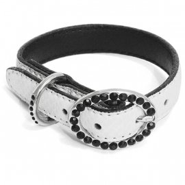 Coastal TOO! Cut Out Dots кожаный ошейник для собак, белый