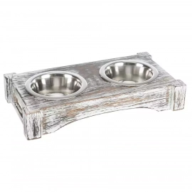 Trixie Dinner-Set миски металеві на підставці, білий