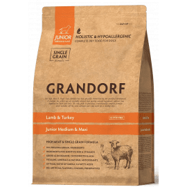 Grandorf (Грандорф) Lamb & Turkey Junior Medium & Maxi Breeds корм для юніорів середніх і великих порід, вагітних собак ЯГНЯ та ІНДИЧКА