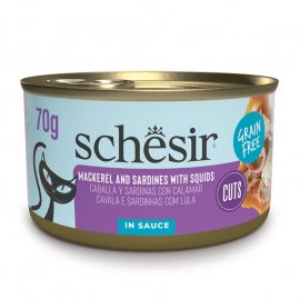 Schesir Grill Mackerel and Sardines with Squids консерви для котів МАКРЕЛЬ З САРДИНОЮ І КАЛЬМАРАМИ в соусі Schesir Grill Mackerel and Sardines with Squids консерви для котів МАКРЕЛЬ З САРДИНОЮ І КАЛЬМАРАМИ в соусі