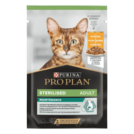 Purina Pro Plan (Пурина Про План) Adult Sterilised Maintenance Chicken влажный корм для стерилизованных кошек, кусочки в соусе КУРИЦА