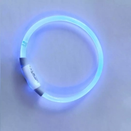 Trixie USB Flash Light Ring нашийник для собак, що світиться, прозорий, синій Trixie USB Flash Light Ring нашийник для собак, що світиться, прозорий, синій