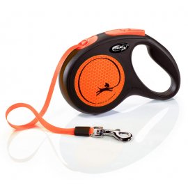 Flexi NEW NEON повідець-рулетка для собак, стрічка, помаранчевий Flexi NEW NEON повідець-рулетка для собак, стрічка, помаранчевий