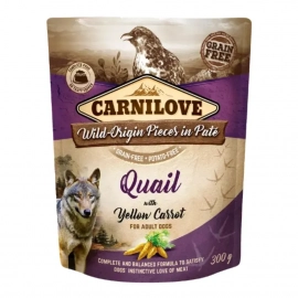 Carnilove Pate Wild Quail with Yellow Carrot влажный корм для собак, паштет ПЕРЕПЕЛ и МОРКОВЬ, пауч