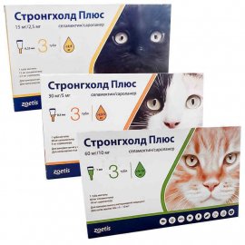 Zoetis Stronghold PLUS (Стронгхолд Плюс) капли от внутренних и внешних паразитов для кошек, профилактика дирофиляриоза Zoetis Stronghold PLUS (Стронгхолд Плюс) капли от внутренних и внешних паразитов для кошек, профилактика дирофиляриоза