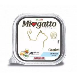 Morando MioGatto (Морандо Міогатто) Gattini беззернові консерви для кошенят від 1 місяця З ТЕЛЯТИНОЮ