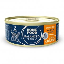 Home Food Balanced Formula Sterilised Chicken Jelly влажный корм для стерилизованнях кошек, кусочки в желе КУРИЦА