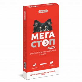 ProVet МегаСтоп Ультра Капли от клещей, блох и гельминтов для собак