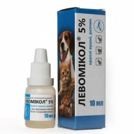 Фарматон Левомікол антибактеріальні вушні краплі для тварин