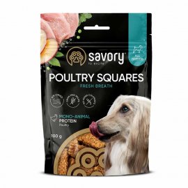 Savory Monoprotein Poultry Squares Fresh Breathe монопротеиновое лакомство для собак для здорового дыхания ПТИЦА