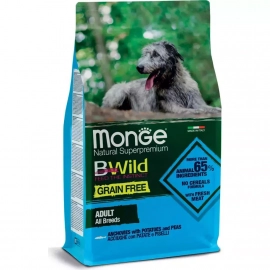 Monge Dog BWild Grain Free Adult All Breeds Anchovies сухой беззерновой корм для собак всех пород АНЧОУСЫ