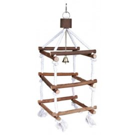 Trixie Подвесная деревянная лесенка для птиц с колокольчиком (5887)