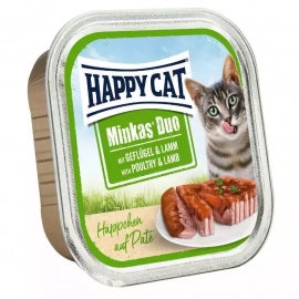 Happy Cat (Хэппи Кет) MINKAS DUO POULTRY & LAMB влажный корм для кошек паштет в соусе ПТИЦА И ЯГНЕНОК