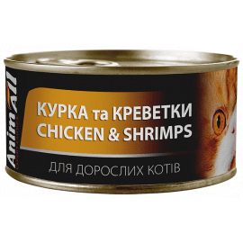 AnimAll Chicken & Shrimps вологий корм для котів КУРКА та КРЕВЕТКИ