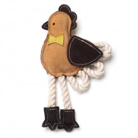 DoggyMan Leather Chicken With Rope жувальна іграшка для собак КУРЧА З МОТУЗКОЮ