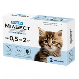Superium Мілбест антигельмінтні таблетки для котів
