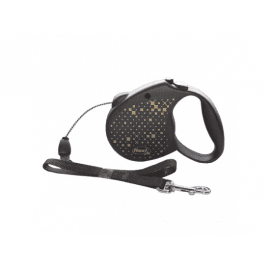 Flexi STANDARD поводок-рулетка для собак ТРОС, бриллианты черный
