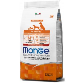 Monge Dog Monoprotein Puppy & Junior All Breeds Duck, Rice & Potatoes сухий монопротеїновий корм для цуценят усіх порід КАЧКА, РИС та КАРТОПЛЯ