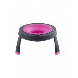 DEXAS Single Elevated Feeder - Миска одинарная на складной подставке для собак и кошек, розовый