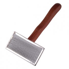 DezynaDog Soft Ball Pin Flat Slicker Medium щетка-пуходерка с защитными зубцами для собак