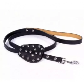 Collar ROCKY поводок для собак двойной с прошивкой и заклепками