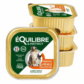eQuilibre & Instinct POULTRY & PEA консерви для дорослих собак, паштет М'ЯСО ПТИЦІ ТА ЗЕЛЕНИЙ ГОРОШОК