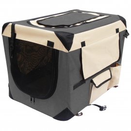 Senful Pet Soft Crate мягкая клетка для собак с флисовым ковриком и чехлом, серо-бежевая Senful Pet Soft Crate мягкая клетка для собак с флисовым ковриком и чехлом, серо-бежевая