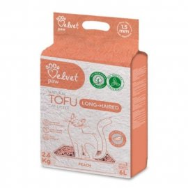 Velvet Paw Tofu Long Haired Peach гороховый наполнитель для длинношерстных кошек ПЕРСИК