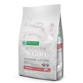Natures Protection GRAIN FREE WHITE COAT STARTER SALMON & KRILL корм для цуценят до 4 місяців з білою шерстю ЛОСОСЬ і КРІЛЬ