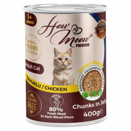 How Meow Adult Cat Chicken in jelly влажный корм для кошек, кусочки в желе КУРИЦА