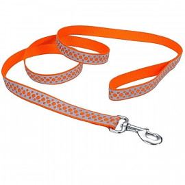 Coastal (Костал) Lazer Brite Reflective Leash светоотражающий поводок для собак, ОРАНЖЕВЫЕ ТОЧКИ