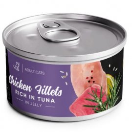 Savory Cats Chicken Fillets Rich in Tuna in Jelly вологий корм для котів ФІЛЕ КУРЯЧЕ З ТУНЦЕМ У ЖЕЛЕ