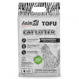 AnimAll TOFU (ТОФУ) СОЕВЫЙ наполнитель в туалет для кошек АКТИВИРОВАНЫЙ УГОЛЬ