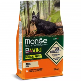 Monge Dog BWild Grain Free Mini Adult Duck сухой беззерновой корм для собак мелких пород УТКА