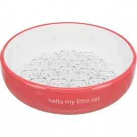 Trixie Ceramic Bowl керамічна миска для коротконосих кішок, червоний/білий (24771)